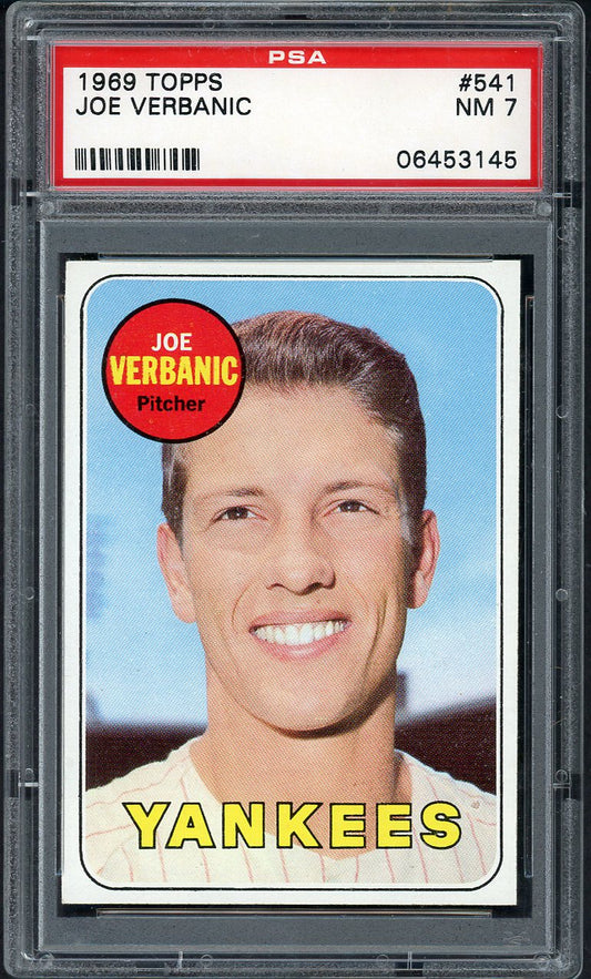 1969 Topps Baseball #541 Joe Verbanic Yankees PSA 7 NM 562599