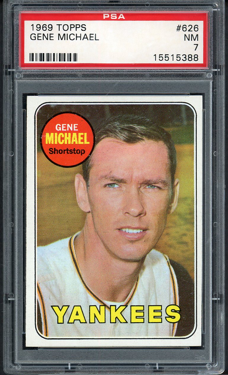 1969 Topps Baseball #626 Gene Michael Yankees PSA 7 NM 562602