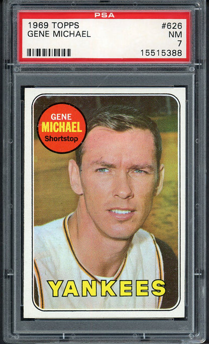 1969 Topps Baseball #626 Gene Michael Yankees PSA 7 NM 562602