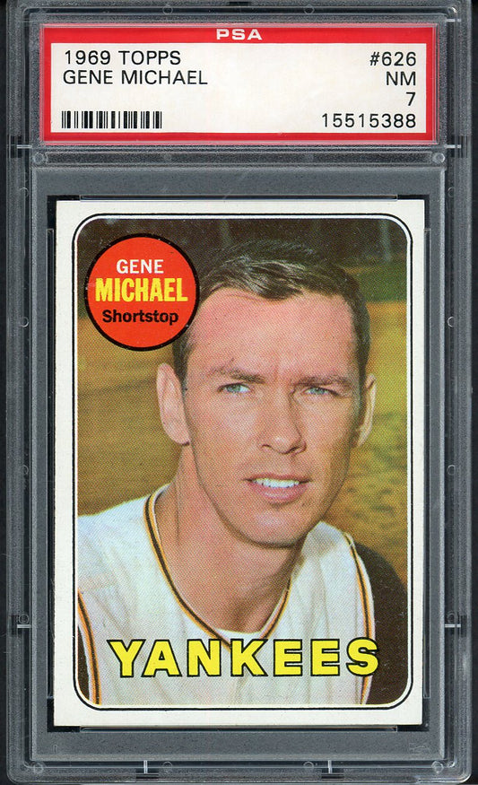 1969 Topps Baseball #626 Gene Michael Yankees PSA 7 NM 562602