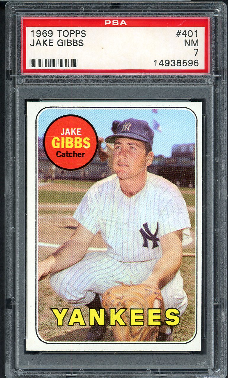 1969 Topps Baseball #401 Jake Gibbs Yankees PSA 7 NM 562604