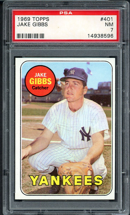 1969 Topps Baseball #401 Jake Gibbs Yankees PSA 7 NM 562604