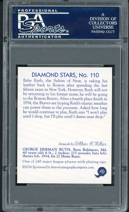 2014 NSCC National Convention Promo Babe Ruth Yankees PSA Auth 562610