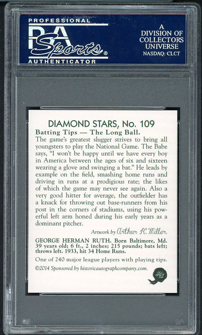 2014 NSCC National Convention Promo Babe Ruth Yankees PSA Auth 562611
