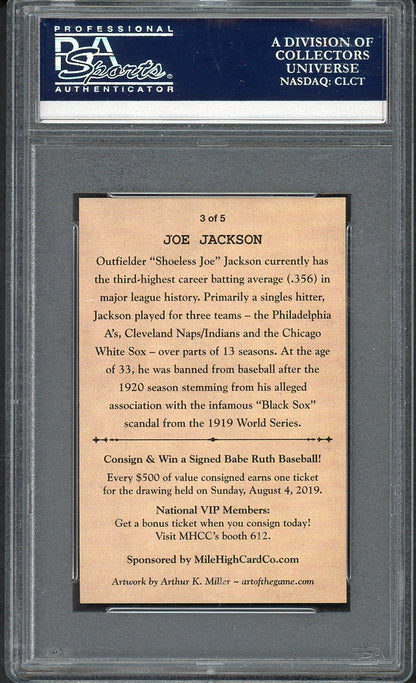 2019 NSCC National Convention Promo Joe Jackson White Sox PSA Auth 562613
