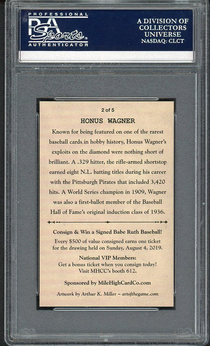 2019 NSCC National Convention Promo Honus Wagner Pirates PSA Auth 562614