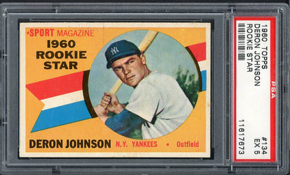 1960 Topps Baseball #134 Deron Johnson Yankees PSA 5 EX 562615