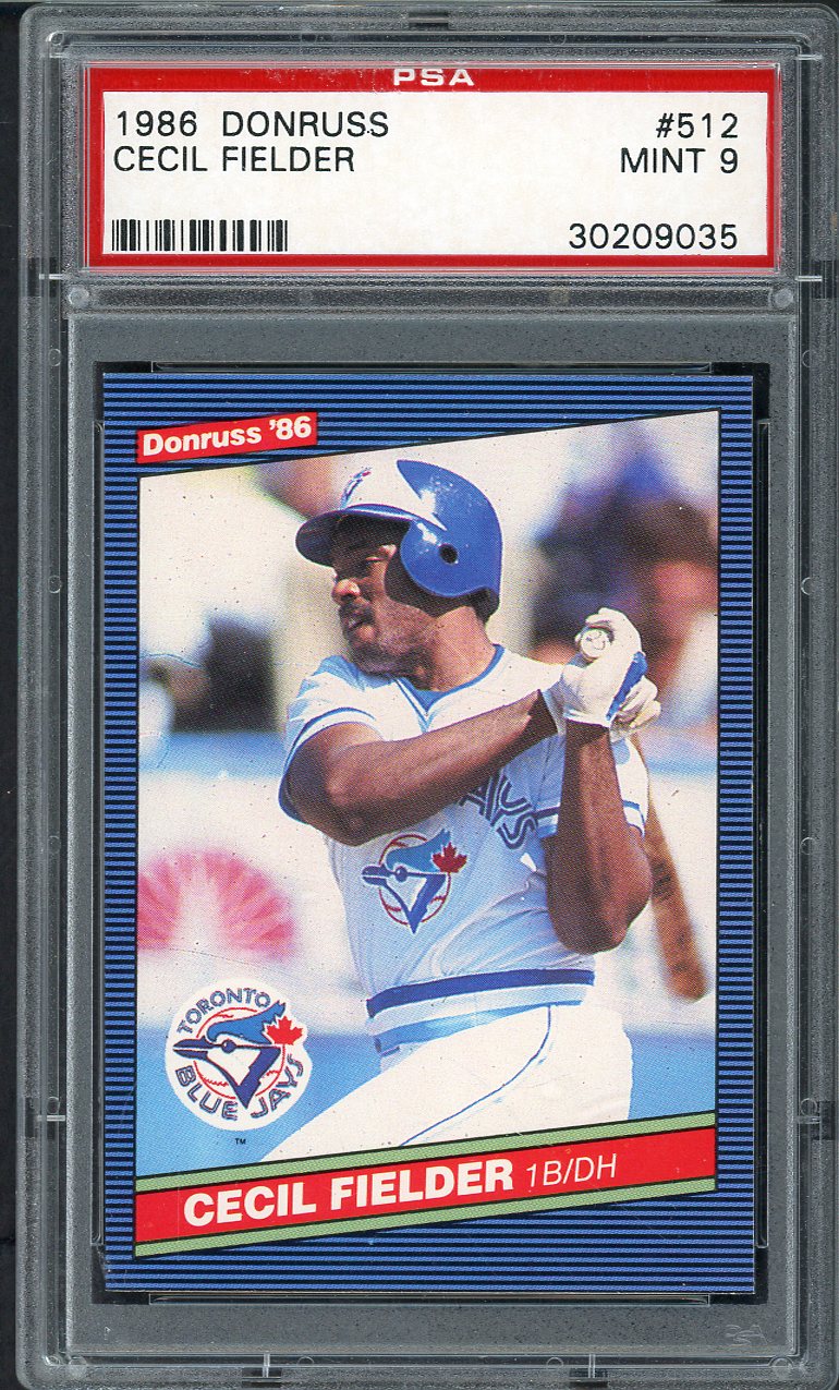 1986 Donruss #512 Cecil Fielder Blue Jays PSA 9 MINT 562619