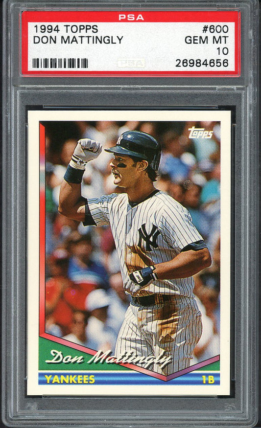 1994 Topps #600 Don Mattingly Yankees PSA 10 GEM MINT 562625