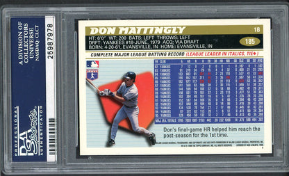 1996 Topps #185 Don Mattingly Yankees PSA 10 GEM MINT 562626