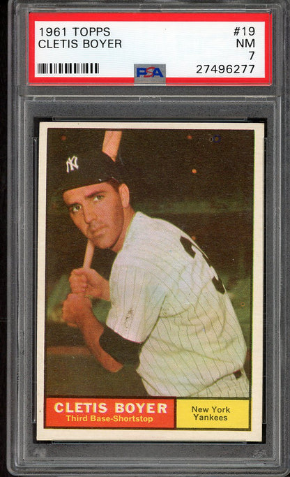 1961 Topps Baseball #019 Clete Boyer Yankees PSA 7 NM 562629