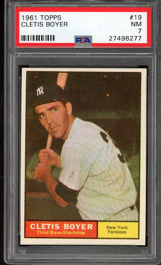 1961 Topps Baseball #019 Clete Boyer Yankees PSA 7 NM 562629
