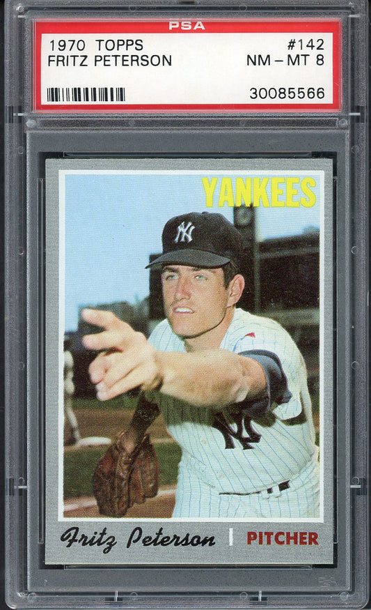 1970 Topps Baseball #142 Fritz Peterson Yankees PSA 8 NM/MT 562633