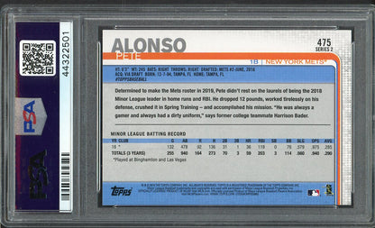 2019 Topps #475 Pete Alonso Mets PSA 9 MINT 562637