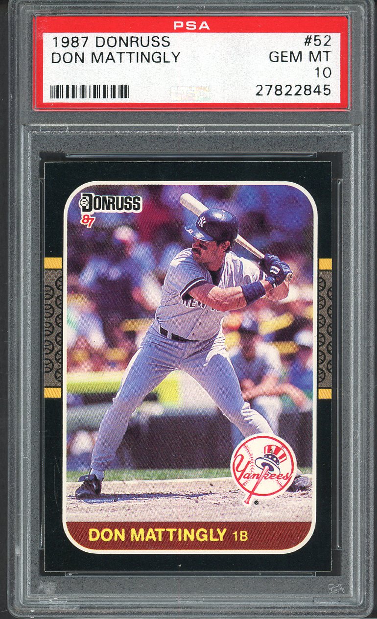 1987 Donruss #052 Don Mattingly Yankees PSA 10 GEM MINT 562642