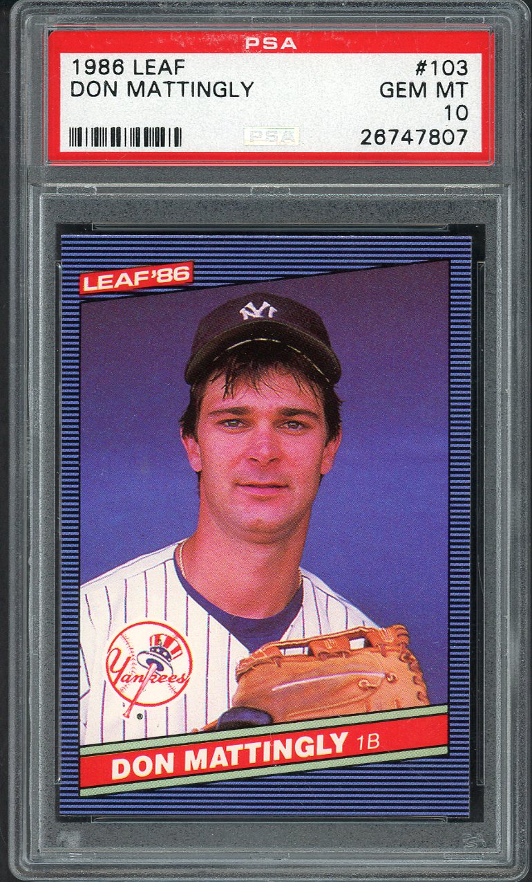 1986 Leaf #103 Don Mattingly Yankees PSA 10 GEM MINT 562643