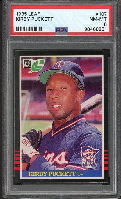 1985 Leaf #107 Kirby Puckett Twins PSA 8 NM/MT 562645
