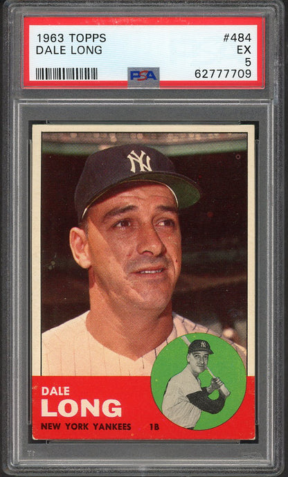 1963 Topps Baseball #484 Dale Long Yankees PSA 5 EX 562647