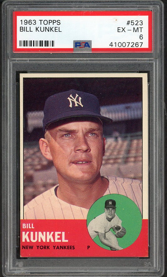 1963 Topps Baseball #523 Bill Kunkel Yankees PSA 6 EX-MT 562648