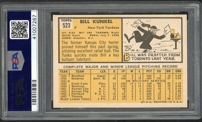 1963 Topps Baseball #523 Bill Kunkel Yankees PSA 6 EX-MT 562648