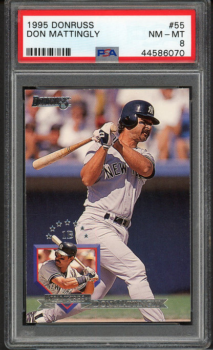 1995 Donruss #055 Don Mattingly Yankees PSA 8 NM/MT 562654