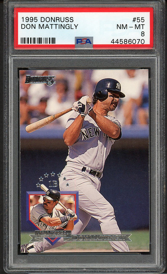 1995 Donruss #055 Don Mattingly Yankees PSA 8 NM/MT 562654