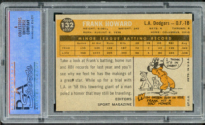 1960 Topps Baseball #132 Frank Howard Dodgers PSA 7 NM 562658