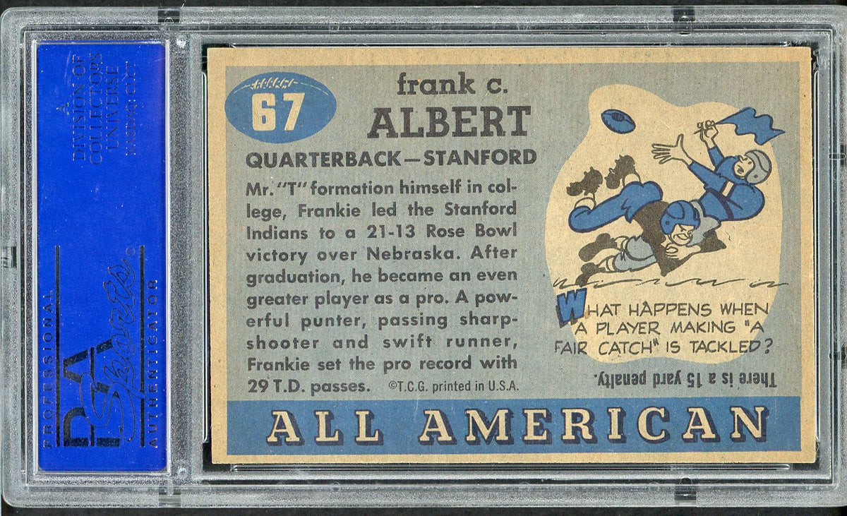 1955 Topps Football #067 Frankie Albert Stanford PSA 5 EX 562662
