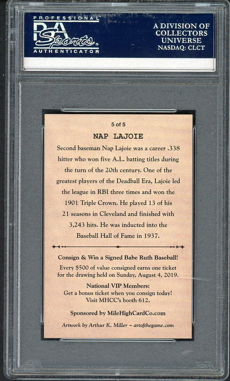 2019 NSCC National Convention Promo Nap Lajoie Indians PSA Auth 562667