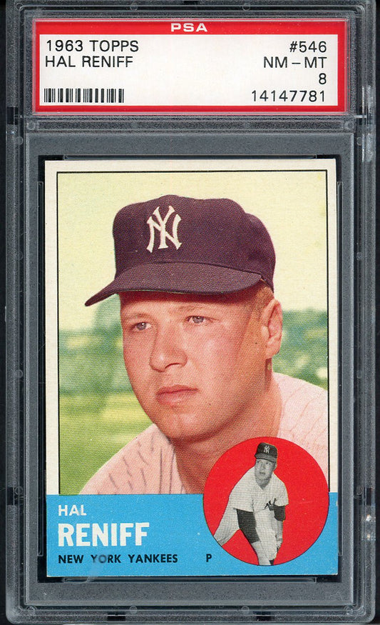 1963 Topps Baseball #546 Hal Reniff Yankees PSA 8 NM/MT 562670