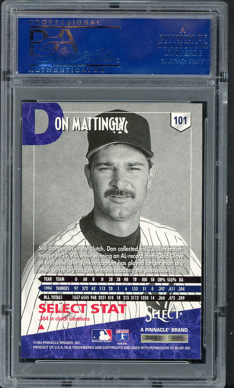 1995 Select #101 Don Mattingly Yankees PSA 8.5 NM/MT+ 562672