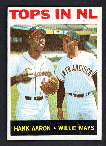 1964 Topps Baseball #423 Hank Aaron Willie Mays EX-MT/NR-MT 562678