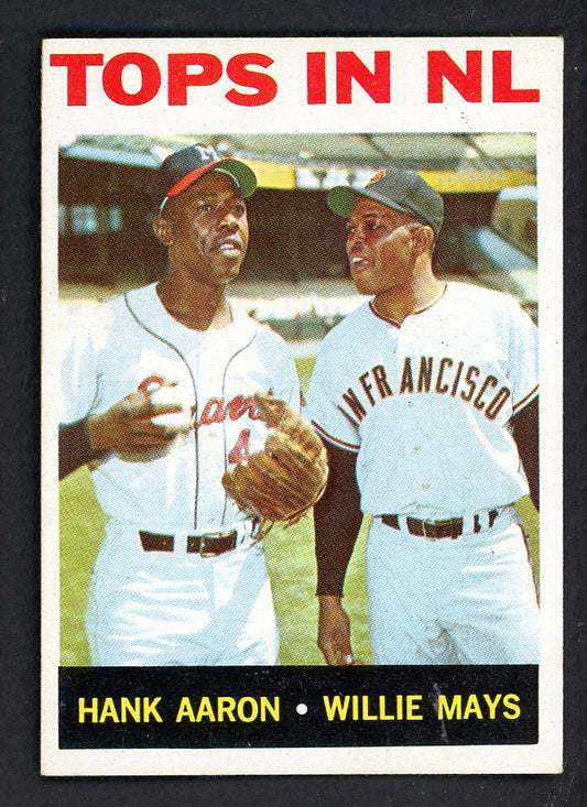 1964 Topps Baseball #423 Hank Aaron Willie Mays EX-MT/NR-MT 562678