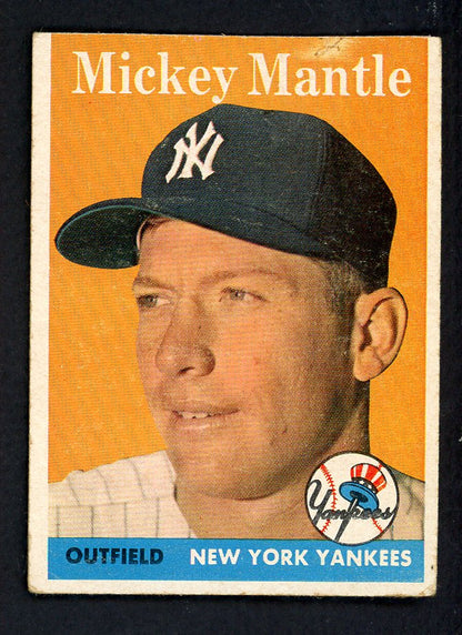 1958 Topps Baseball #150 Mickey Mantle Yankees FR-GD trimmed 562681