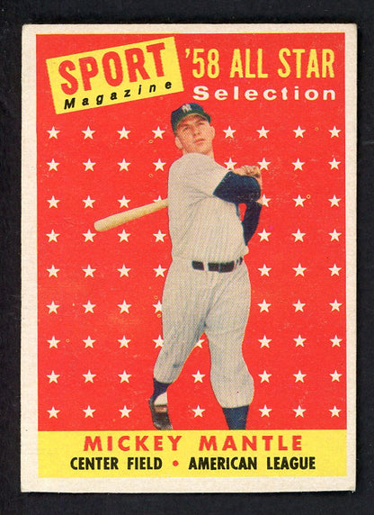 1958 Topps Baseball #487 Mickey Mantle A.S. Yankees EX-MT 562682