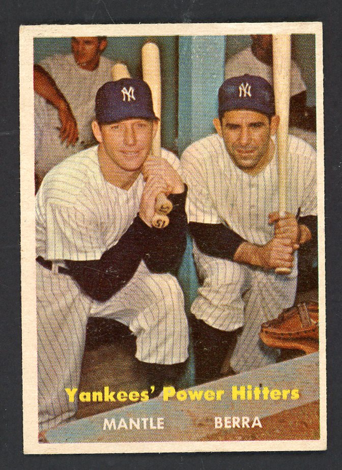 1957 Topps Baseball #407 Mickey Mantle Yogi Berra EX-MT 562683