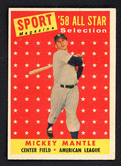 1958 Topps Baseball #487 Mickey Mantle A.S. Yankees EX-MT 562684