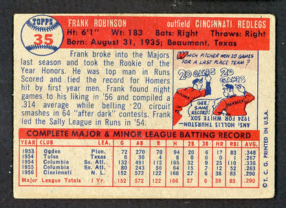 1957 Topps Baseball #035 Frank Robinson Reds VG-EX 562686