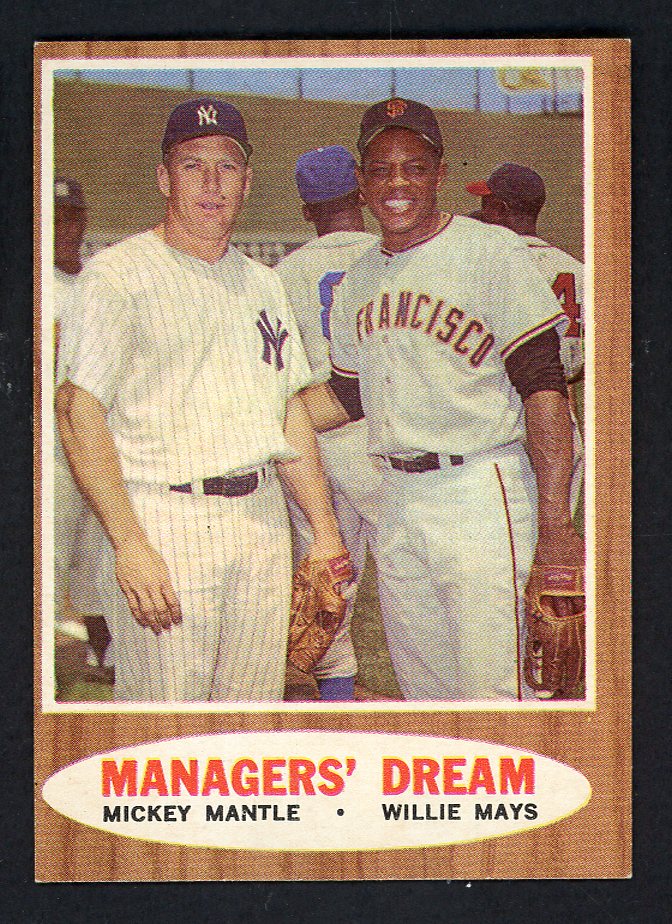 1962 Topps Baseball #018 Mickey Mantle Willie Mays EX-MT/NR-MT 562695