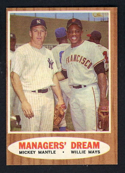1962 Topps Baseball #018 Mickey Mantle Willie Mays EX-MT/NR-MT 562695