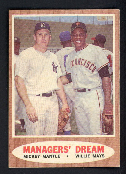 1962 Topps Baseball #018 Mickey Mantle Willie Mays EX-MT/NR-MT 562696