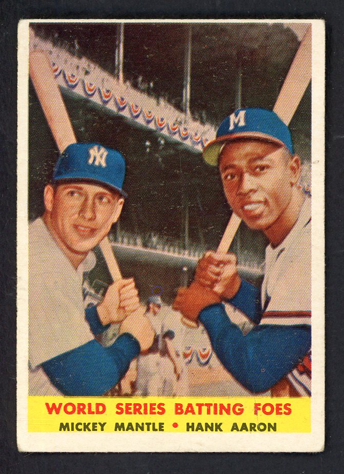 1958 Topps Baseball #418 Mickey Mantle Hank Aaron VG-EX 562700