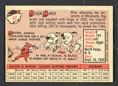1958 Topps Baseball #047 Roger Maris Indians VG-EX 562701