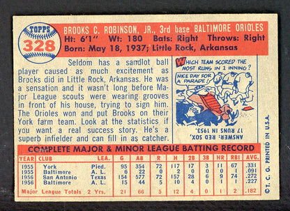 1957 Topps Baseball #328 Brooks Robinson Orioles EX-MT/NR-MT 562705