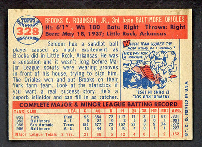 1957 Topps Baseball #328 Brooks Robinson Orioles VG-EX 562706
