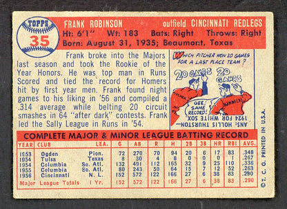 1957 Topps Baseball #035 Frank Robinson Reds VG-EX 562709