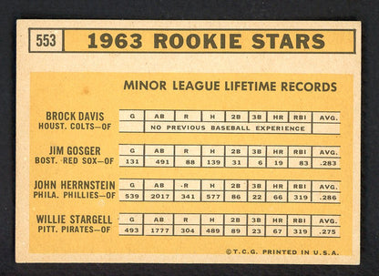 1963 Topps Baseball #553 Willie Stargell Pirates EX+/EX-MT 562711