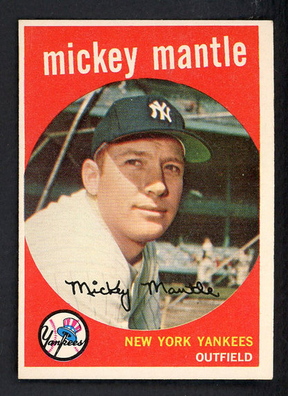 1959 Topps Baseball #010 Mickey Mantle Yankees EX-MT 562717