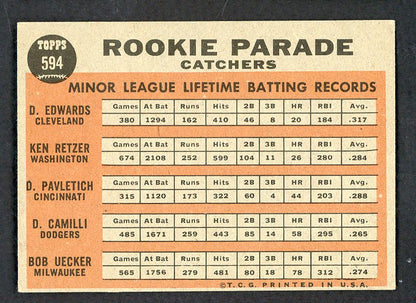 1962 Topps Baseball #594 Bob Uecker Braves EX-MT 562725
