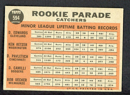 1962 Topps Baseball #594 Bob Uecker Braves EX+/EX-MT 562726